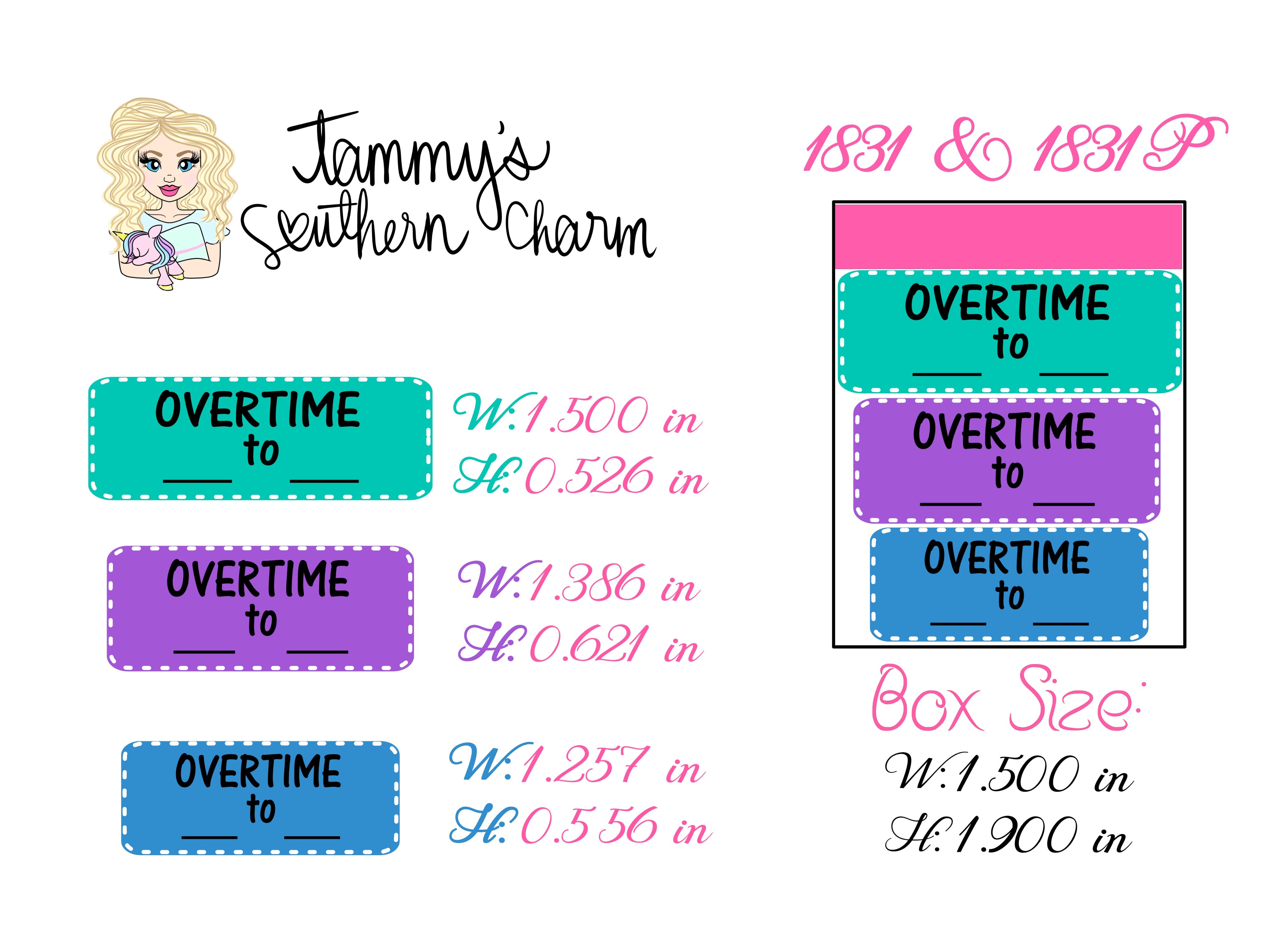1831 Overtime Stickers