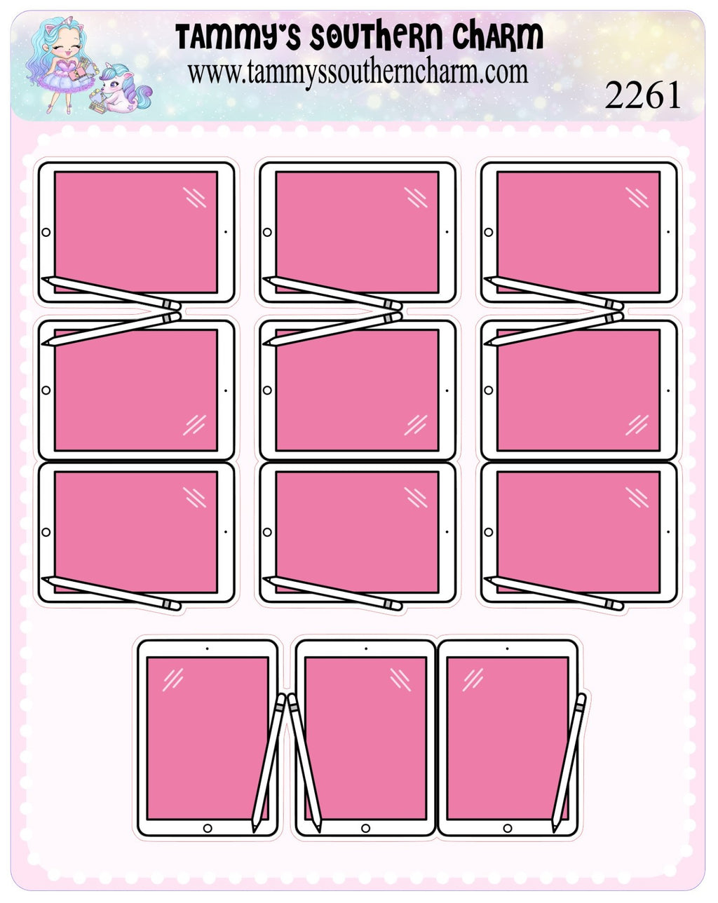 2261 - TABLET - FOLD OVER STICKERS