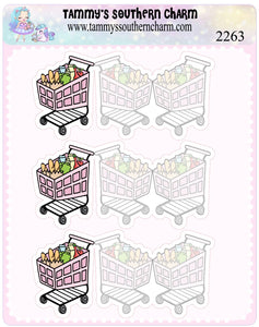 2263 - GROCERY CART - FOLD OVER STICKERS