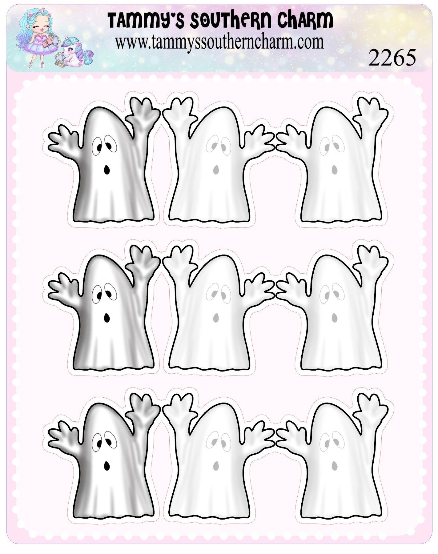 2265 - GHOST NOTES - FOLD OVER STICKERS