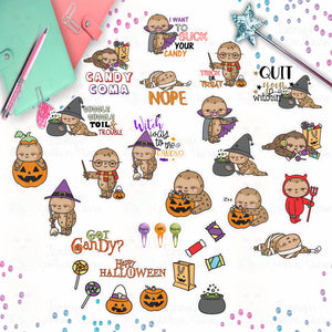 1901P - HALLOWEEN SLOTH -  MINI SHEETS (INSTANT DOWNLOAD)