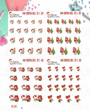 1946P - CHRISTMAS GIRLS - SET 2 - RED HAIR -  MINI SHEETS (INSTANT DOWNLOAD)