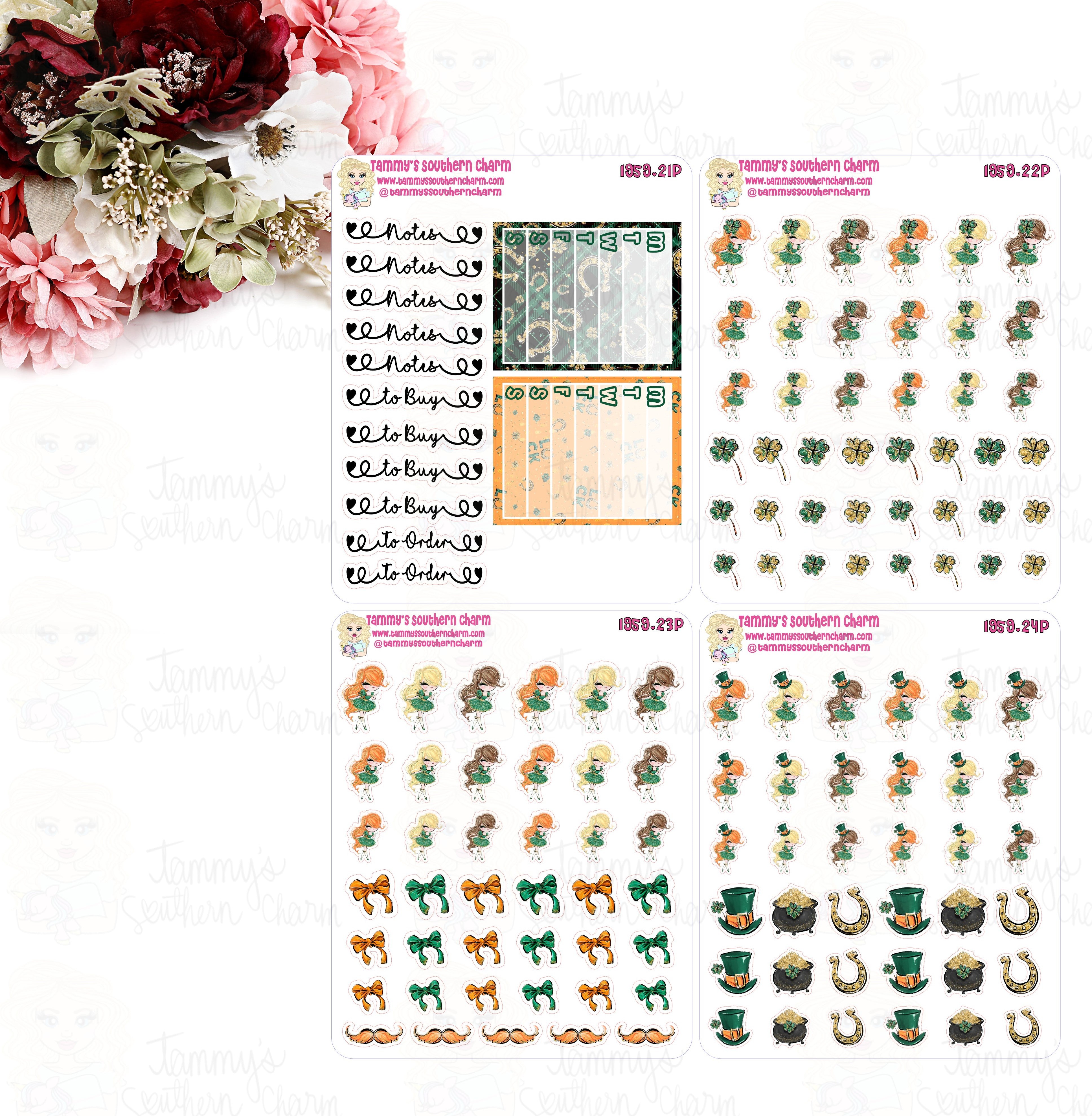 1959P - ST. PATRICK'S DAY GIRLS - MINI SHEETS (INSTANT DOWNLOAD)