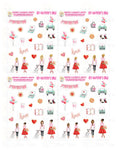 1971P - VALENTINE'S GIRLS (ALL 4 SETS) - MINI SHEETS (INSTANT DOWNLOAD)