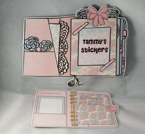 1964P - PINK BOW PLANNER - STICKER POUCH - LARGE - (INSTANT DOWNLOAD)