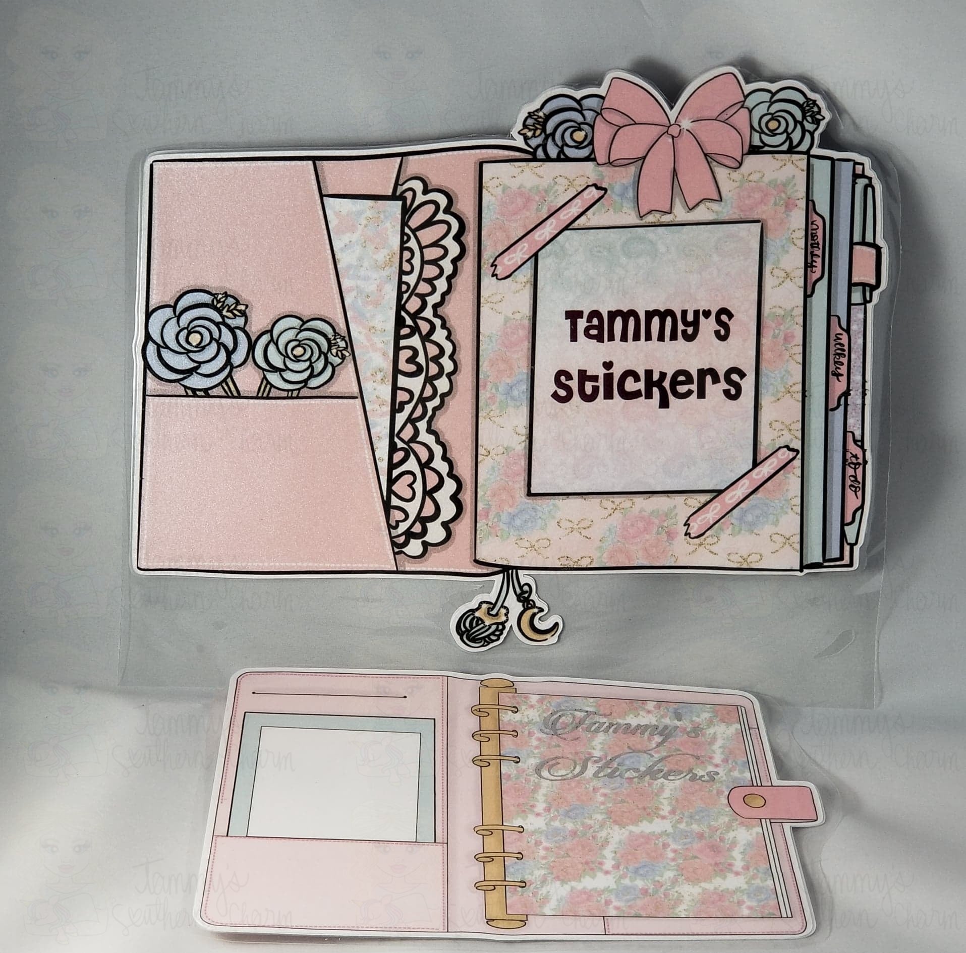1964 - PINK BOW PLANNER - STICKER POUCH (LARGE)