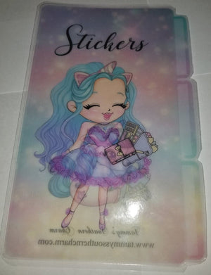 2137 - LAMINATED VELLUM POUCH - TSC WITH UNICORN GIRL - STICKER POUCH (LARGE)