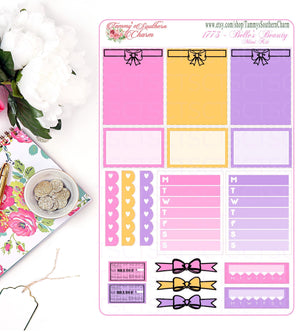 1773 BELLE'S BEAUTY - Stickers, Planner Stickers, Traveler's nb stickers, Planner Layout, Princess Stickers, Princess Layouts