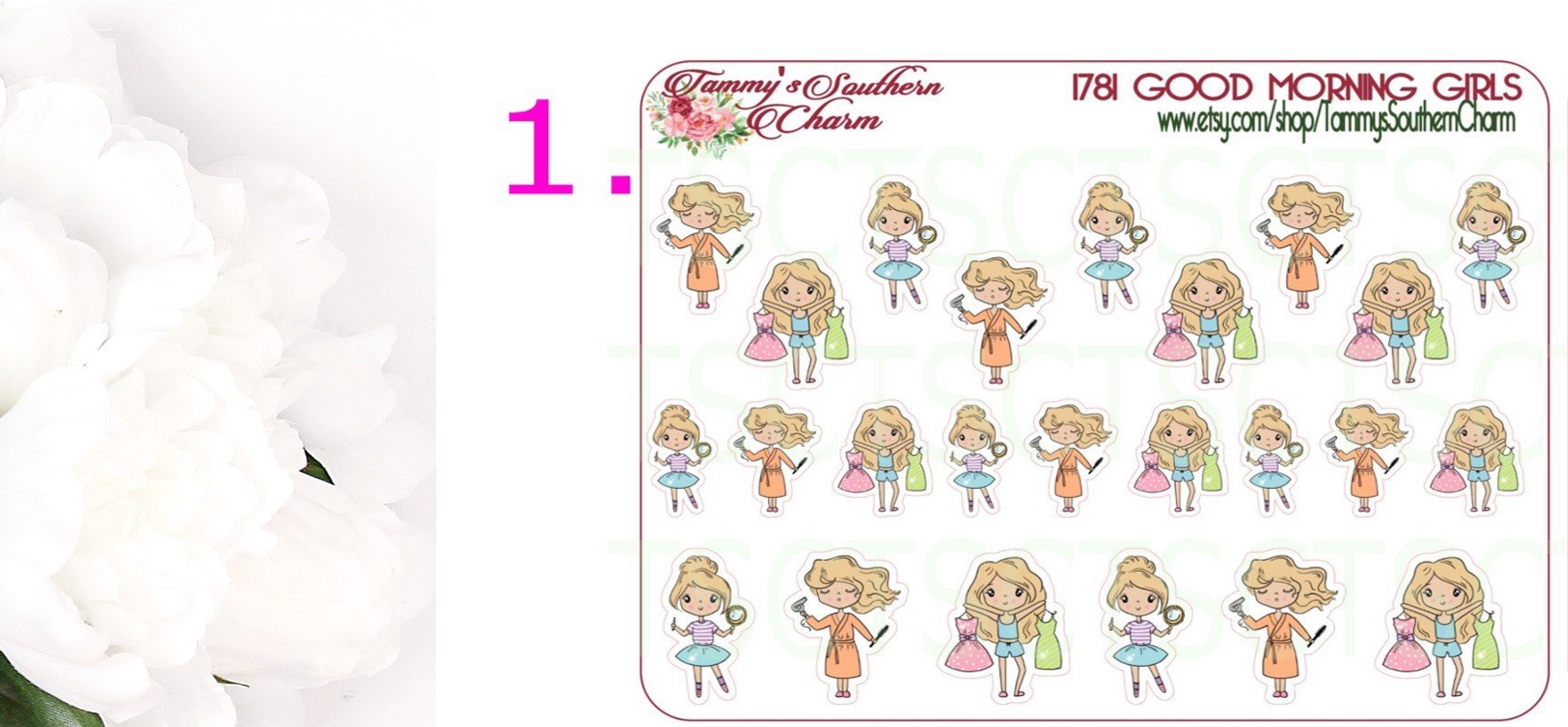 GLAM GIRLS COLLECTION (Sets 1 thru 5) - Planner Stickers, Girl Stickers, Glam Girls, Work, Cleaning, Wash clothes,  exercise stickers