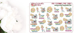 GLAM GIRLS COLLECTION (Sets 1 thru 5) - Planner Stickers, Girl Stickers, Glam Girls, Work, Cleaning, Wash clothes,  exercise stickers